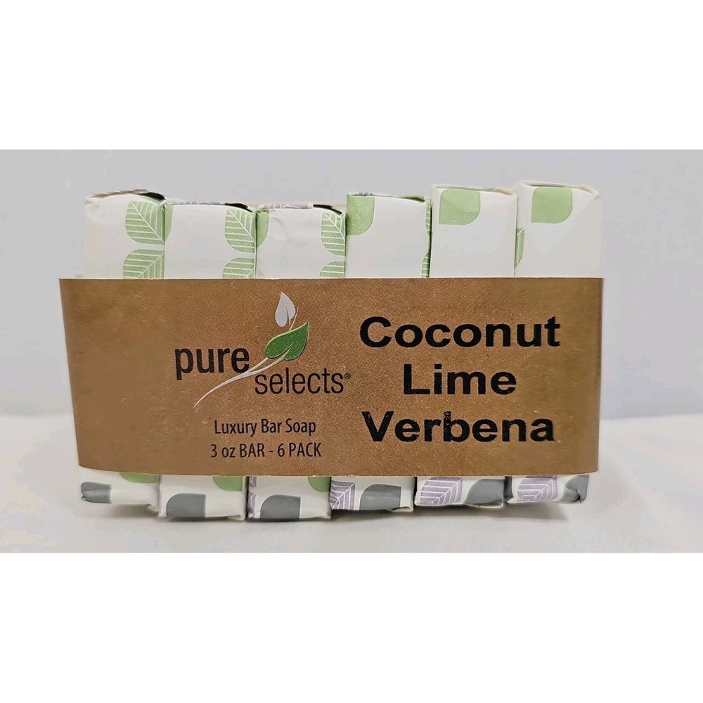 Pure Selects Coconut Lime Verbena Oatmeal Bar Soap 6 Bar Lot, 3oz. each FRESH!!